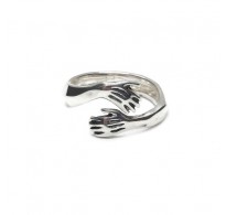 R002414 Genuine Sterling Silver Ring Hug Solid Hallmarked 925 Handmade